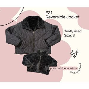Reversible teddy/denim jacket